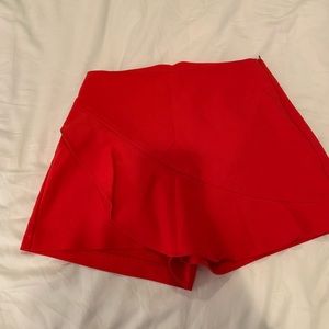 Zara Red Ruffle Skort